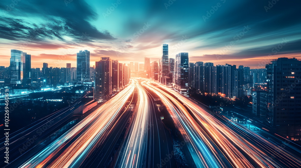 Futuristic City with Integrated AI Technology Futuristic City with Integrated AI Technology