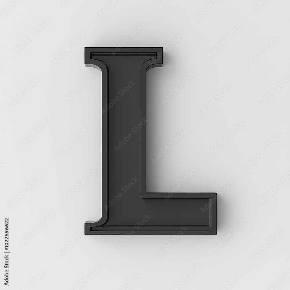 A Bold Black Letter 'L' with Clean Lines and Modern Aesthetic Against a Subtle Background A Bold Black Letter 'L' with Clean Lines and Modern Aesthetic Against a Subtle Background
