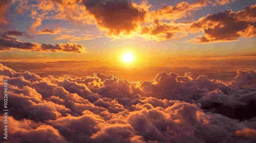 A vibrant sunset with orange and pink clouds. A vibrant sunset with orange and pink clouds.