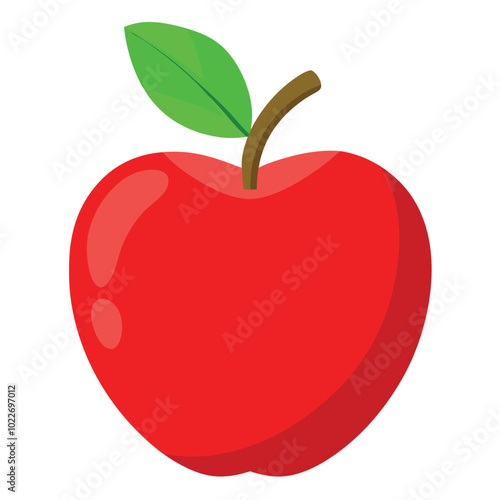 Red Apple Vector Illustration isolated on white background