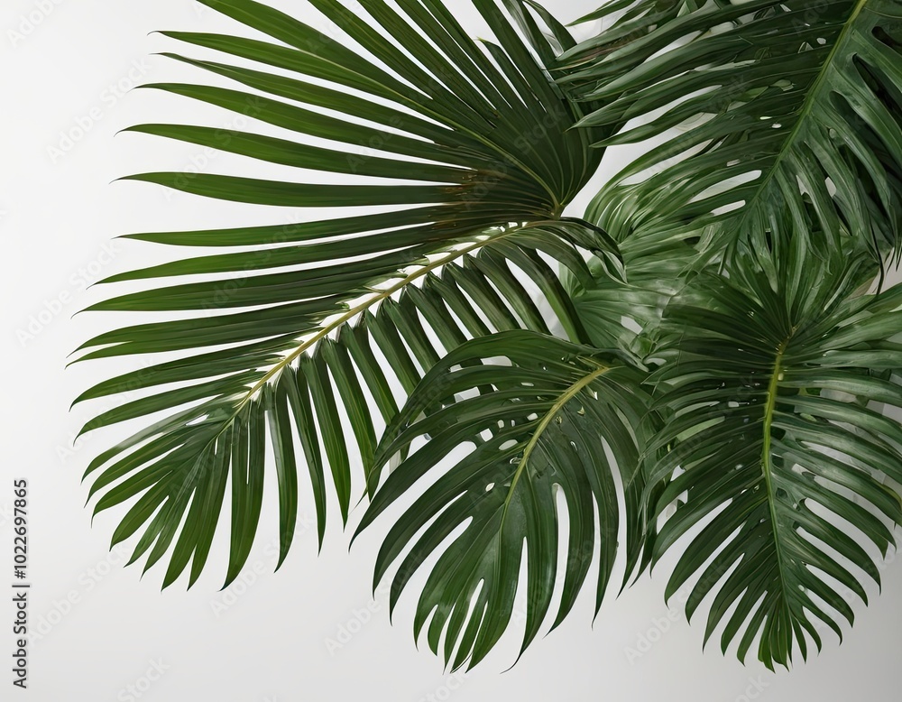 Fototapeta premium A leafy green plant with a long leafy stem