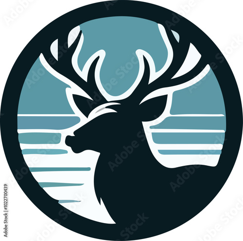 Wild Deer Logo Design – Vector Silhouette Isolated on Clean White Background