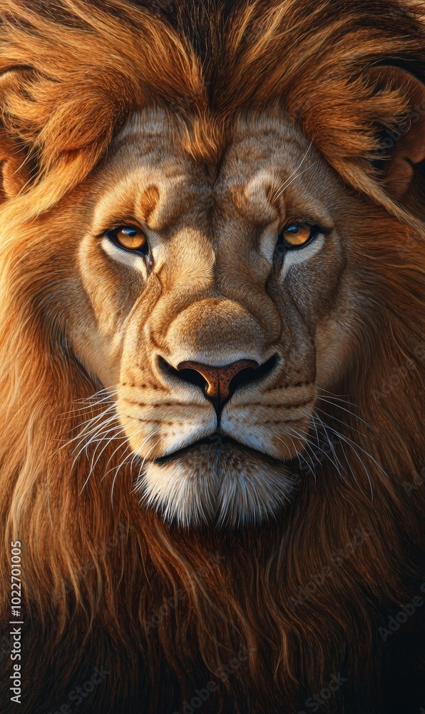 Close-up of a lion's face. Close-up of a lion's face.
