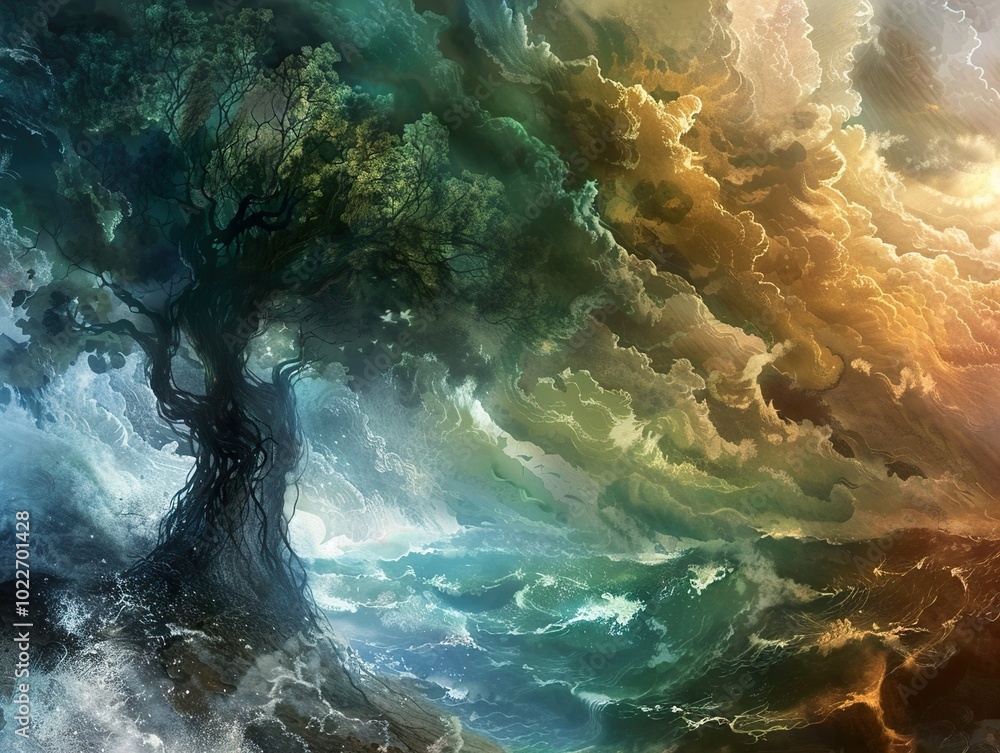 Whirlwind Tree: A Fantasy Landscape Painting Whirlwind Tree: A Fantasy Landscape Painting