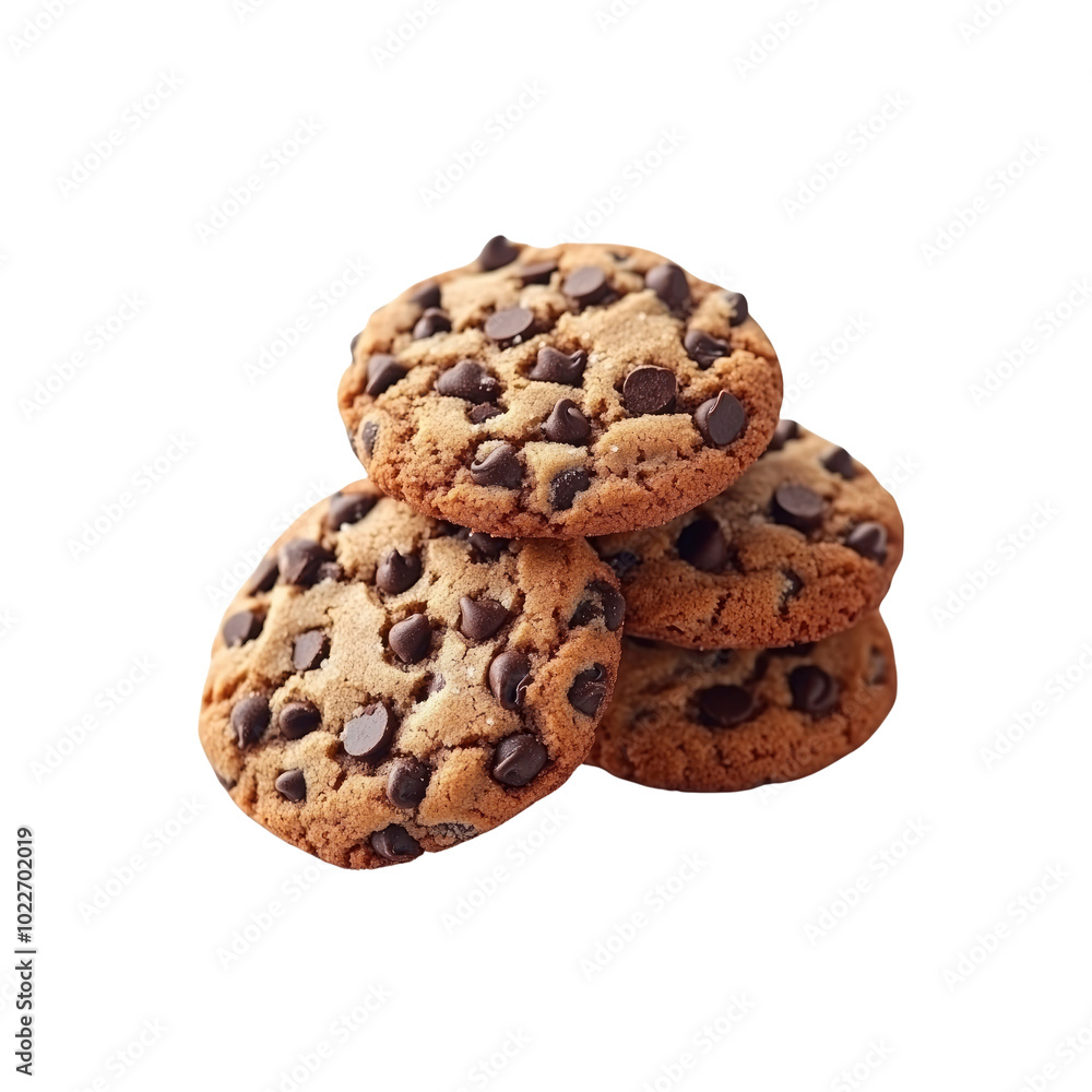 Closeup of Stacked Chocolate Chip Cookies Closeup of Stacked Chocolate Chip Cookies