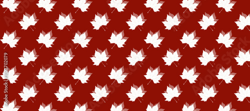 Red seamless pattern with autumn leaves