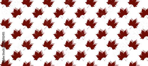 Seamless pattern with red autumn leaves
