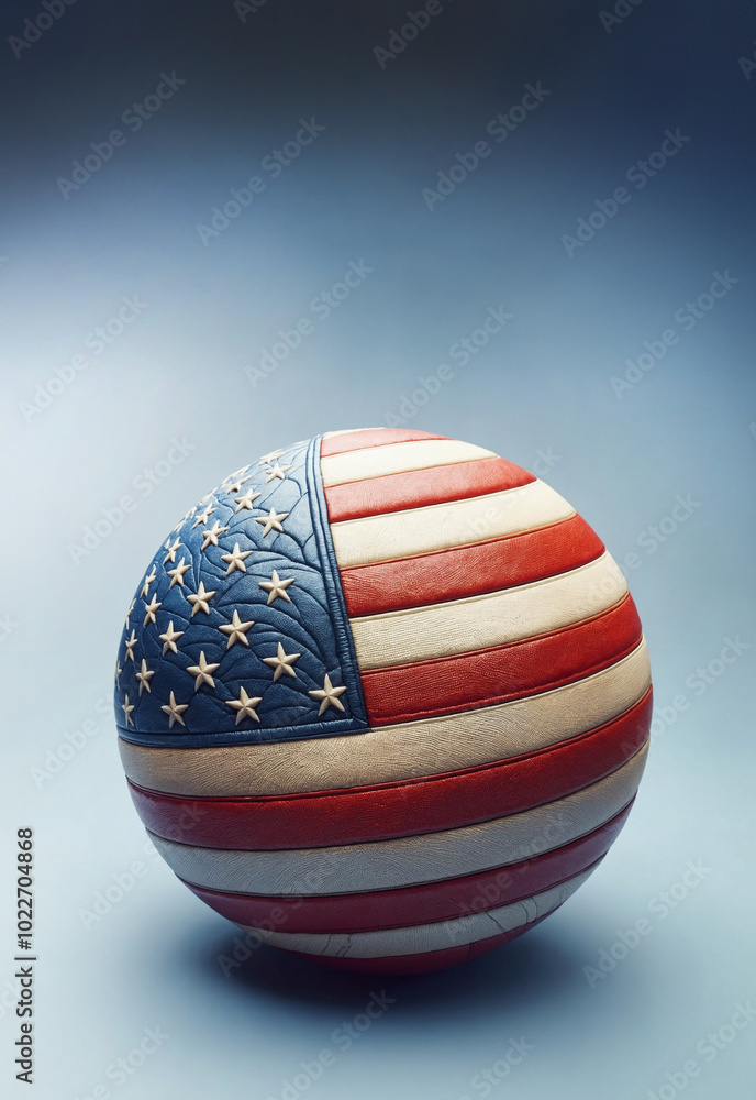 sphere with USA flag colors, 14th July Independence day concept sphere with USA flag colors, 14th July Independence day concept
