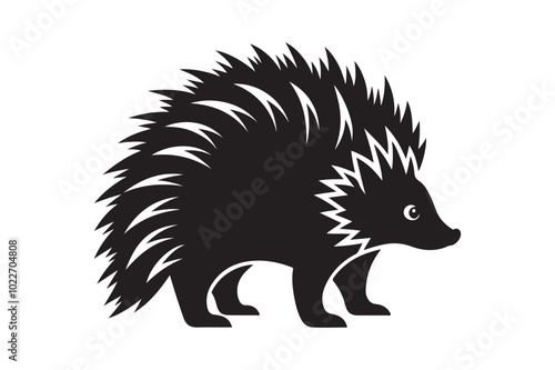 Porcupine  silhouette vector illustration, Porcupine  silhouette vector, Porcupine  silhouette 