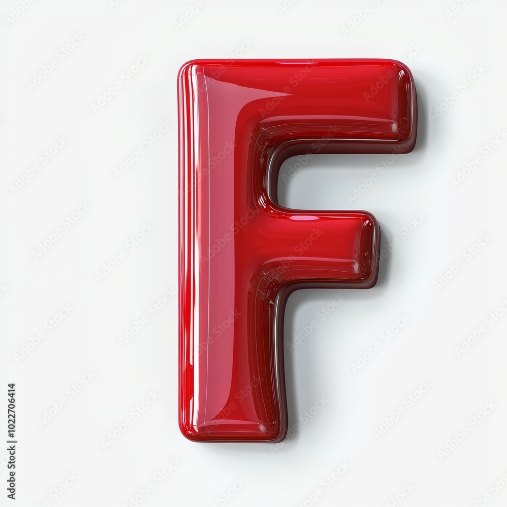 Captivating Glossy Red Letter 'F' Set Against a Subtle Background Evoking Modern Minimalism and Bold Expression. Captivating Glossy Red Letter 'F' Set Against a Subtle Background Evoking Modern Minimalism and Bold Expression.