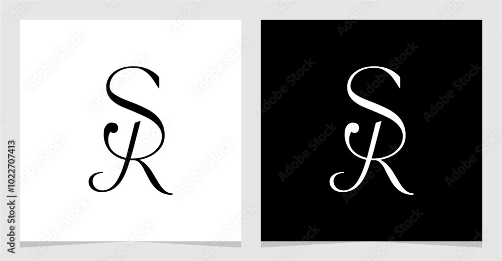 SR RS S R Letter Monogram Logo Element Vector , Initial Logo for Brand Company Element