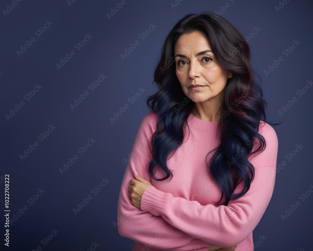 Portrait of a mature woman with long hair Portrait of a mature woman with long hair