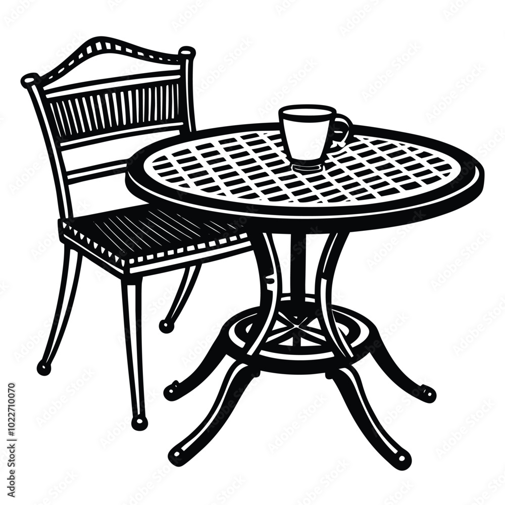 Patio table vector illustration
