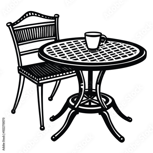 Obraz na płótnie Patio table vector illustration w salonie