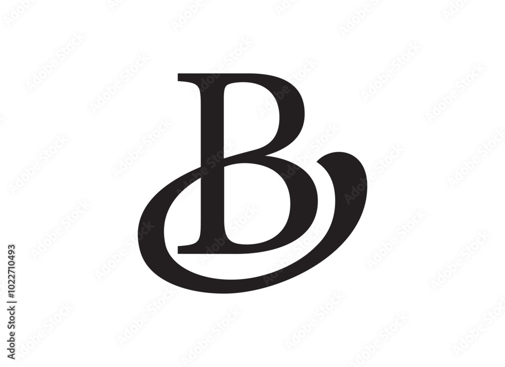 Elegant Letter B Monogram Logo Design Featuring Intertwined Flourish – Bold, Circular, and Professional, Vector Design Elegant Letter B Monogram Logo Design Featuring Intertwined Flourish – Bold, Circular, and Professional, Vector Design