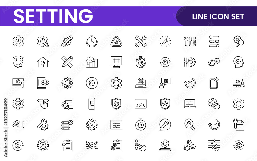 Settings, icon set. Containing options, configuration, preferences, adjustments, operation, gear, control panel, equalizer, management, optimization and productivity icons. Settings, icon set. Containing options, configuration, preferences, adjustments, operation, gear, control panel, equalizer, management, optimization and productivity icons.