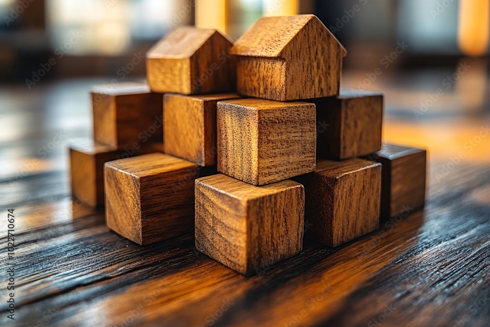 Wooden Blocks Representing Building Concepts Wooden Blocks Representing Building Concepts