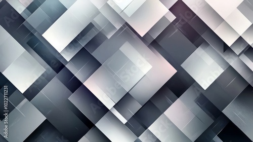 Wallpaper Mural Abstract geometric pattern with overlapping gray and white squares. Torontodigital.ca