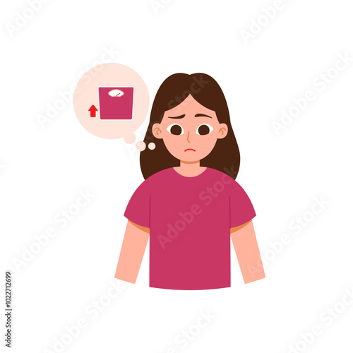 Hypothyroidism Symptoms Illustration Weight Gain