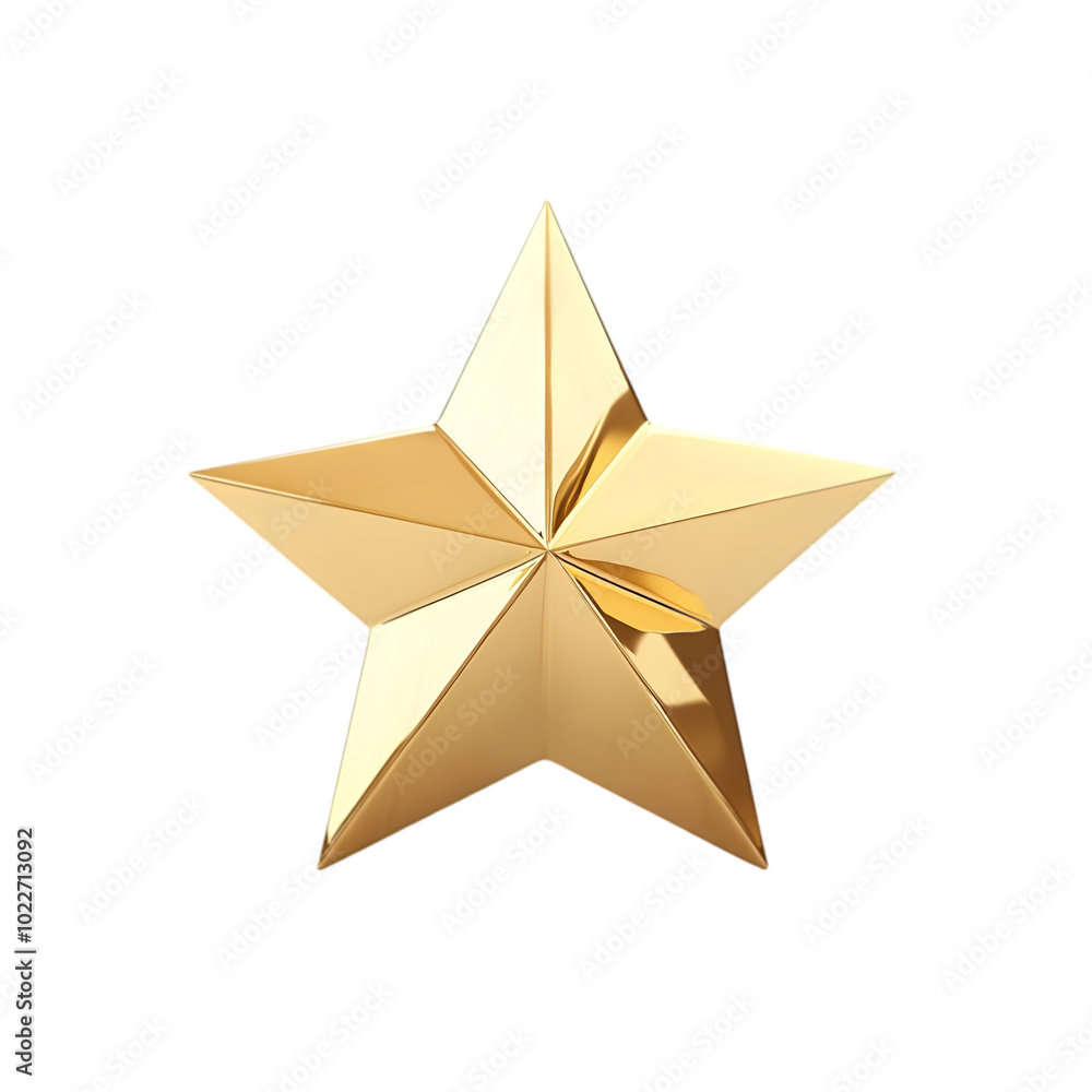 Shiny golden five-pointed star with a reflective surface. Shiny golden five-pointed star with a reflective surface.