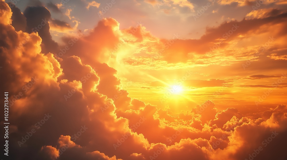 Fototapeta premium golden hour, photorealistic, voice from heaven, supernatural