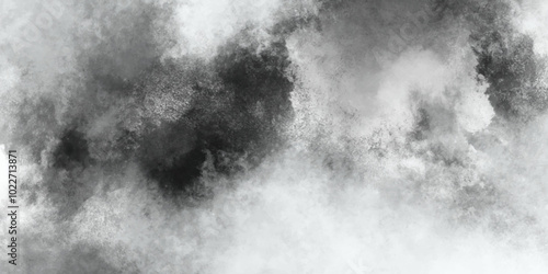 Abstract white and gray isolated cloud cumulus clouds. Gray aquarelle painted realistic fog or mist smoky textured canvas design. White and ash messy wall stucco texture background.	
