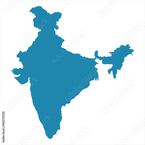 Abstract - High Detailed blue Map of India isolated on white background. for your web site design map logo, app, Travel. Vector illustration eps10.