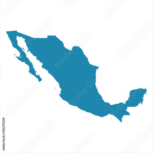 Abstract - High Detailed blue Map of Mexico isolated on white background. for your web site design map logo, app, Travel. Vector illustration eps10.