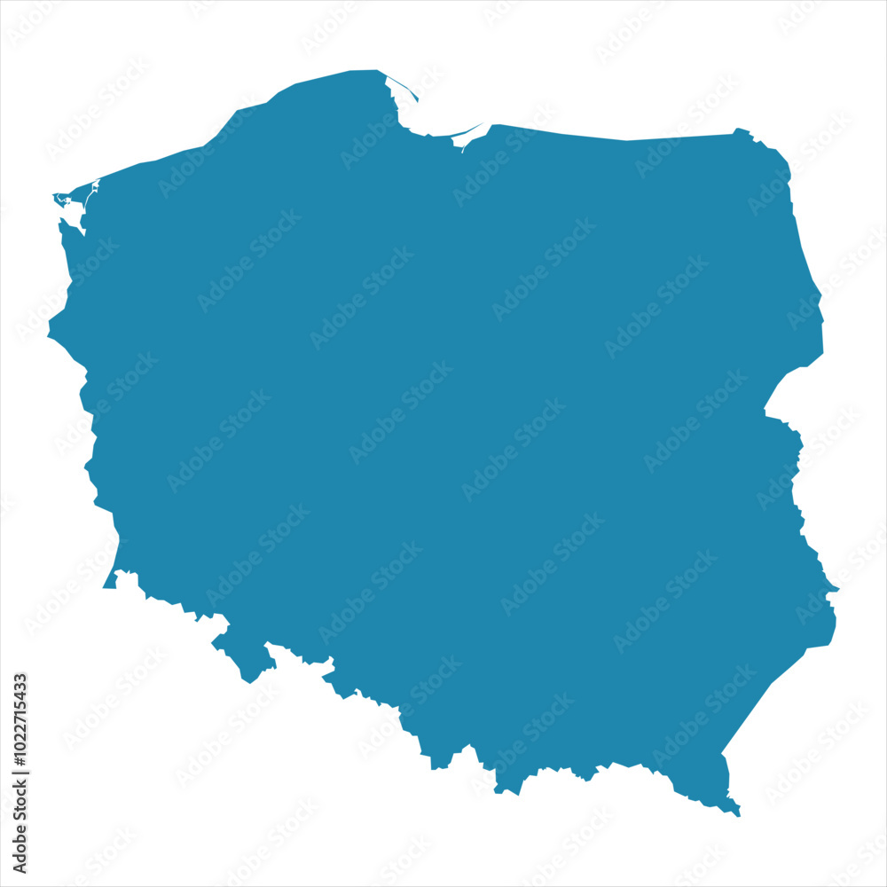 Abstract - High Detailed blue Map of Poland isolated on white background. for your web site design map logo, app, Travel. Vector illustration eps10. Abstract - High Detailed blue Map of Poland isolated on white background. for your web site design map logo, app, Travel. Vector illustration eps10.