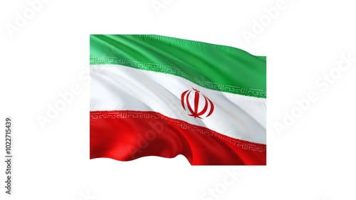 Islamic Republic of Iran national flag isolated on white background. photo