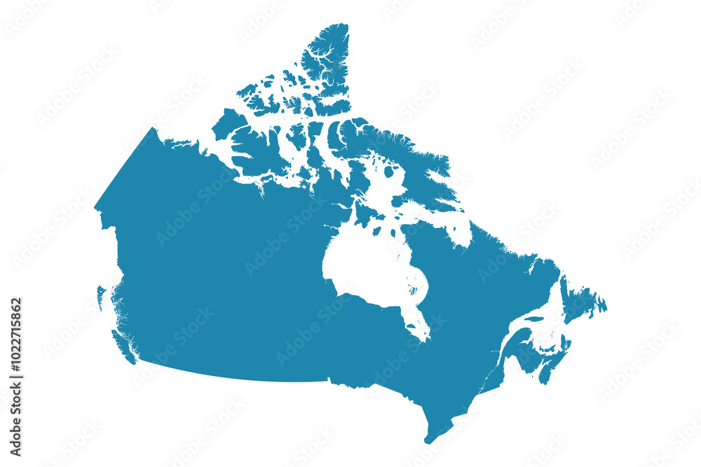 Fototapeta premium Abstract - High Detailed blue Map of Canada isolated on white background. for your web site design map logo, app, Travel. Vector illustration eps10.