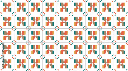 Seamless geometric pattern combination of colorful shapes and lines. Perfect for printing, design backgrounds, wallpaper and tiles, gift wrapping