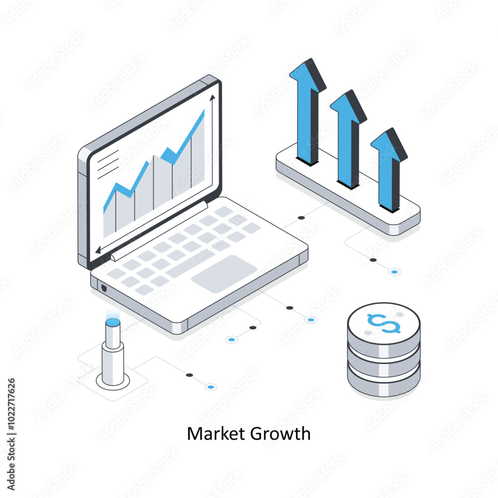 Market Growth isometric stock illustration. EPS File stock illustration Market Growth isometric stock illustration. EPS File stock illustration