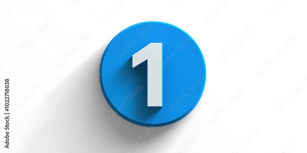 3d number 1 number blue written text one 3d number 1 number blue written text one