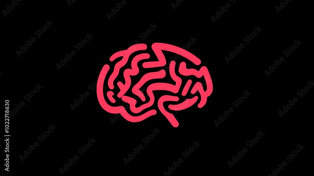 Red Brain Illustration Red Brain Illustration