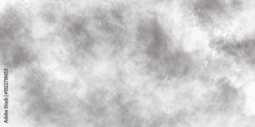 Abstract white and gray isolated cloud cumulus clouds. Gray aquarelle painted realistic fog or mist smoky textured canvas design. White and ash messy wall stucco texture background.	
