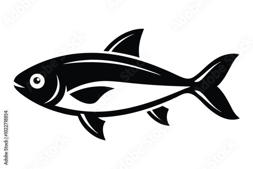 Solid color Opaleye (Rudderfish) ‍swimming animal vector design