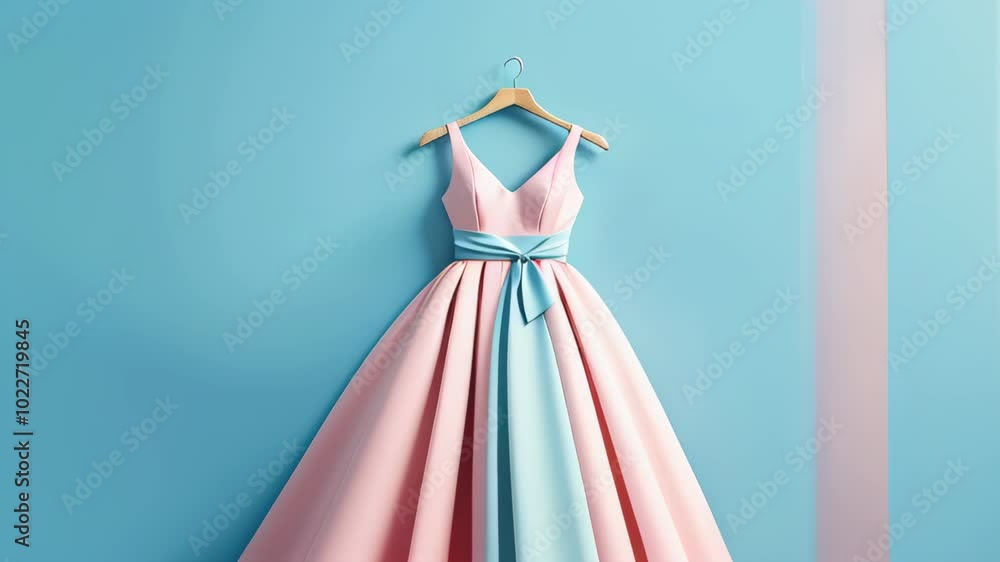 Close-Up of a Pastel-Colored Dress on a Hanger Against a Light Background
Close-Up of a Pastel-Colored Dress on a Hanger Against a Light Background