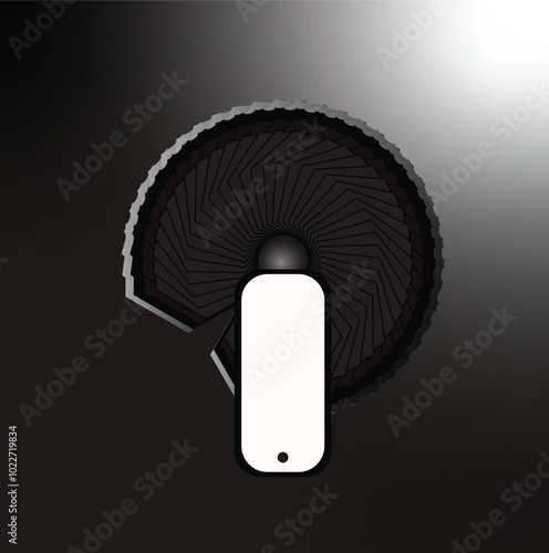 Background with Abstract Spin Wheel Design in Grey/Black Shades with 3-D effect