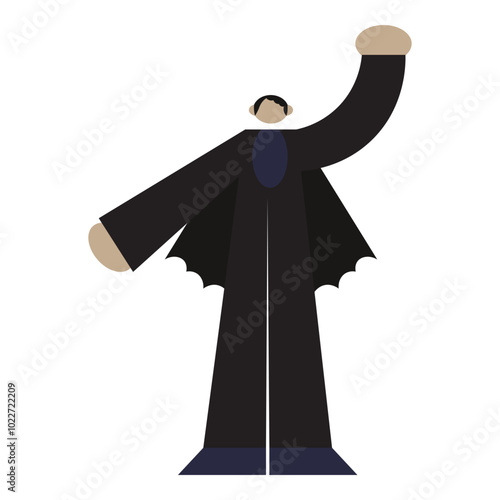 man with black dracula costume character icon vector