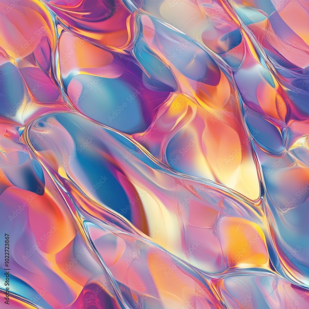 Fototapeta premium seamless pattern of crystalline fractal structures reflecting light