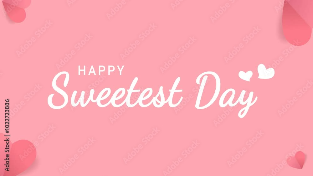 Happy Sweetest Day Pink Heart Animation, Minimalist Romantic Background for Love and Celebration Themes Happy Sweetest Day Pink Heart Animation, Minimalist Romantic Background for Love and Celebration Themes