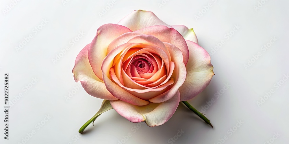 Elegant Rose Bud on White Background - Perfect for Floral Designs and Nature Themes Elegant Rose Bud on White Background - Perfect for Floral Designs and Nature Themes
