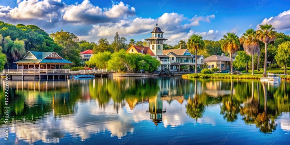 Scenic View of Mount Dora Florida Featuring Beautiful Lakes, Greenery, and Charming Architecture Scenic View of Mount Dora Florida Featuring Beautiful Lakes, Greenery, and Charming Architecture