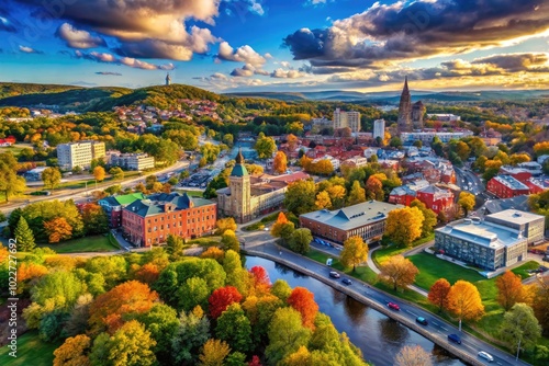 Scenic View of Sherbrooke, Quebec, Canada with Beautiful Landscape and Vibrant City Life photo