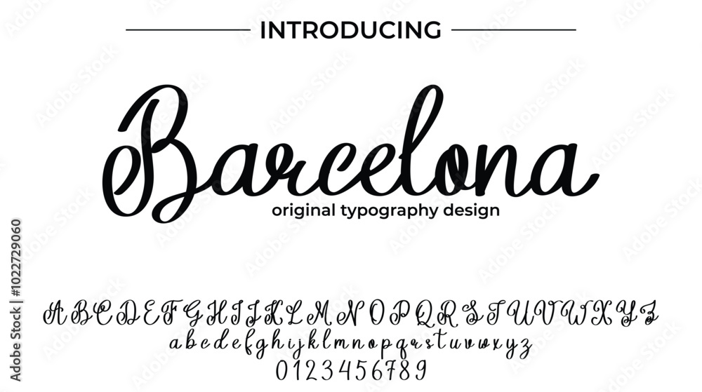 Barcelona Font Stylish brush painted an uppercase vector letters, alphabet, typeface Barcelona Font Stylish brush painted an uppercase vector letters, alphabet, typeface