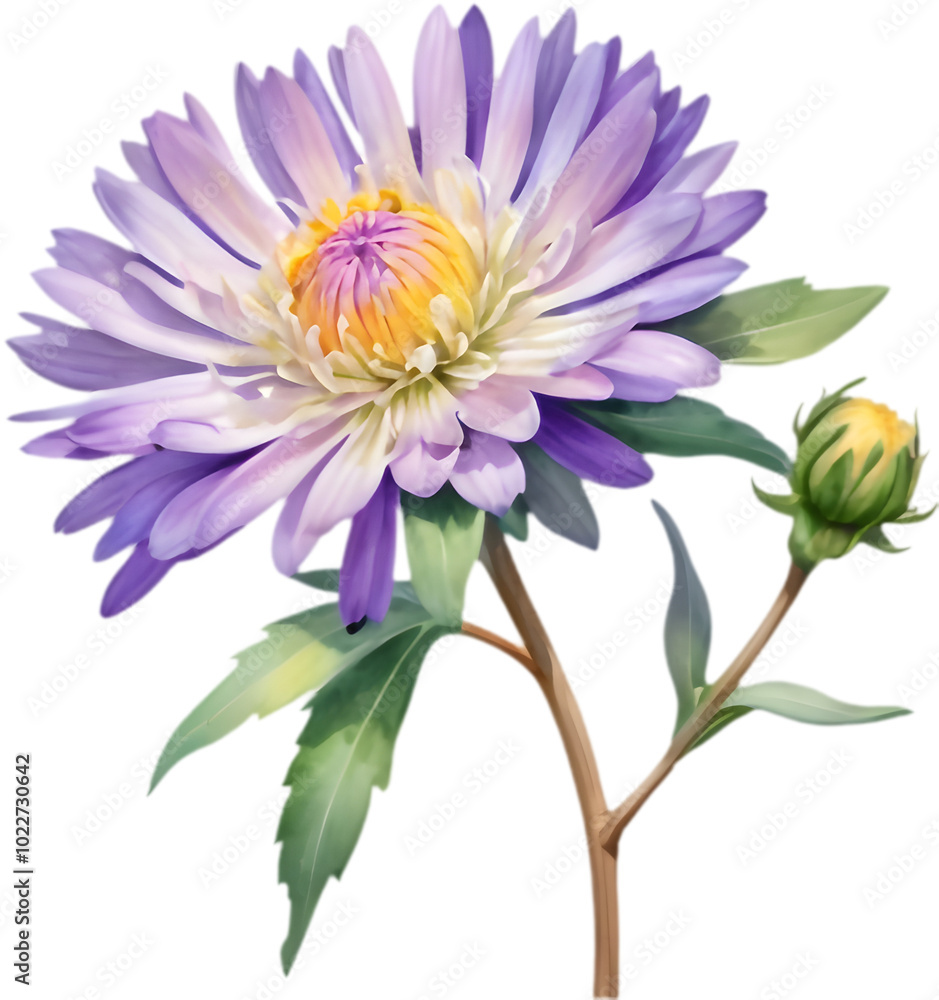 Obraz premium Striking Watercolor Mojave Aster Flower for Art Enthusiasts.