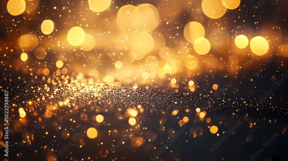 Golden dreamy background with sparkling bokeh Golden dreamy background with sparkling bokeh
