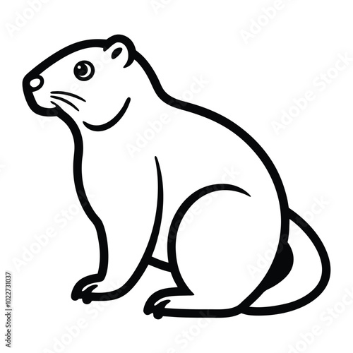 Solid color Olympic Marmot animal vector design