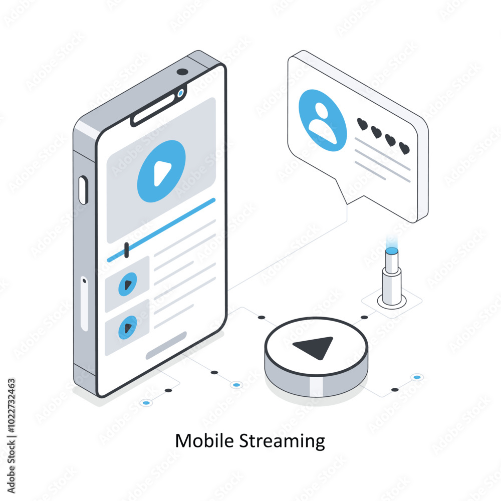 Mobile Streaming isometric stock illustration. EPS File stock illustration Mobile Streaming isometric stock illustration. EPS File stock illustration